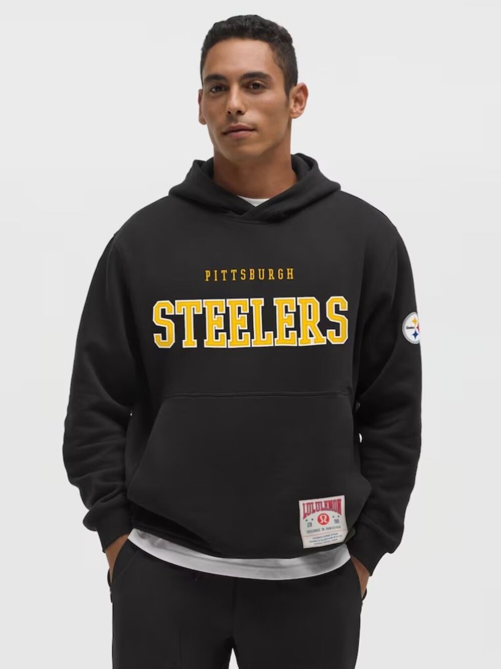 NWT Men's Pittsburgh Steelers Lululemon Black Steady State Pullover Hoodie